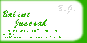 balint juscsak business card